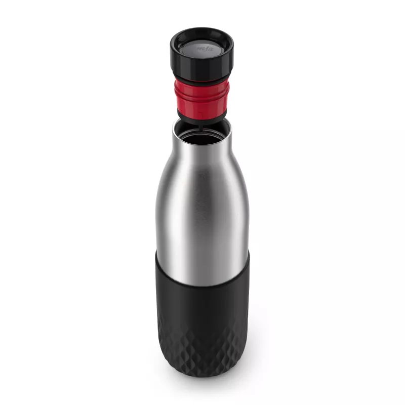 EMSA Bludrop Sleeve N3111100 garrafa de água uso diário 700 ml aço inoxidável preto, aço inoxidável