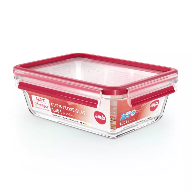 EMSA CLIP & CLOSE N10410 caixa retangular 1,3 L transparente 1 unid.