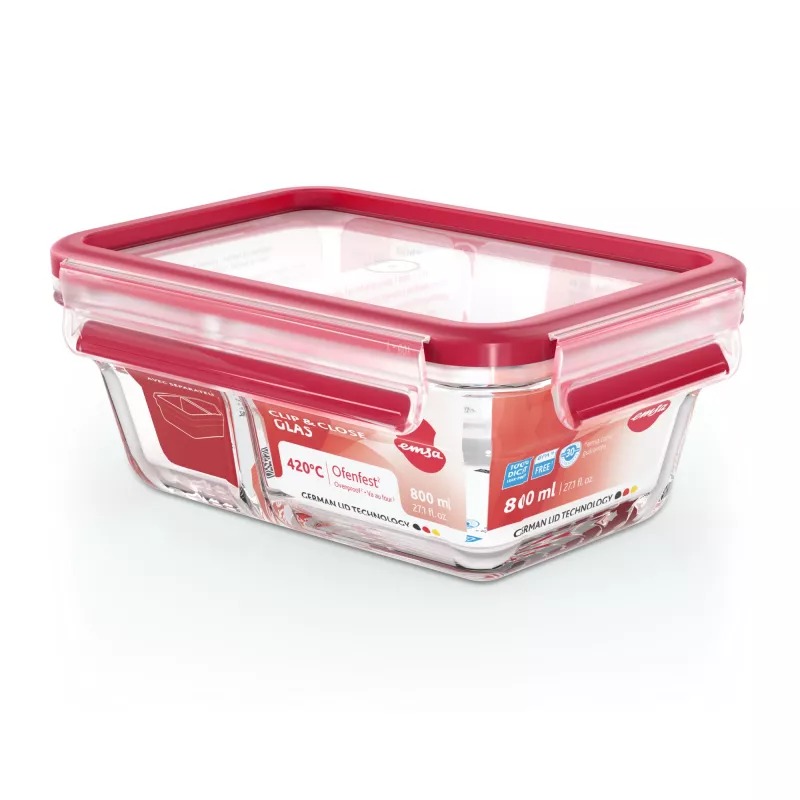 EMSA CLIP & CLOSE N10407 caixa retangular 0,8 L transparente 1 unid.