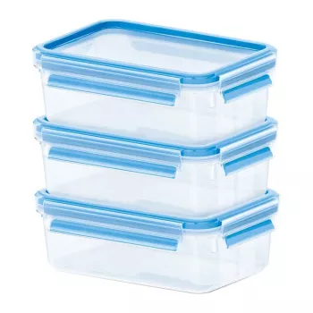 EMSA 508570 caixa de armazenamento de alimentos caixa retangular 0,55 L transparente 3 unid.