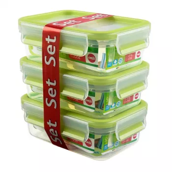 EMSA 508570 caixa de armazenamento de alimentos caixa retangular 0,55 L transparente 3 unid.