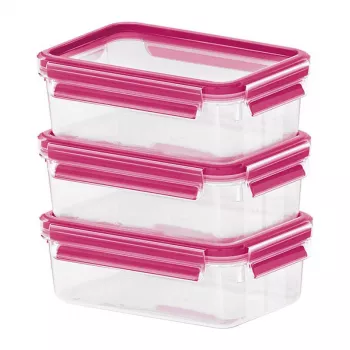 EMSA 515582 caixa de conservação caixa retangular 0,55 L rosa, transparente 3 unid.