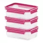 EMSA 515582 caixa de conservação caixa retangular 0,55 L rosa, transparente 3 unid.