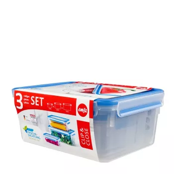 EMSA 508567 caixa de armazenamento de alimentos retangular transparente 3 unid.