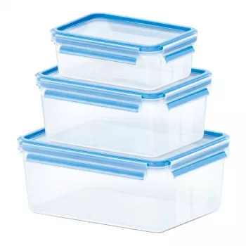 EMSA 508567 caixa de armazenamento de alimentos retangular transparente 3 unid.