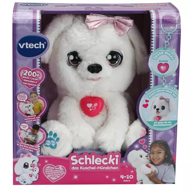 Peluche VTech Schlecki o cachorrinho fofinho — cachorrinho de peluche interativo da VTech