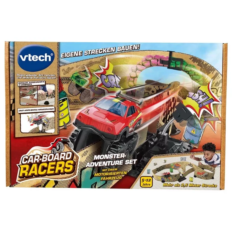 VTech Car-Board Racers 563904, 5 anos, pilhas necessárias, AA, cartão, borracha, multicolor