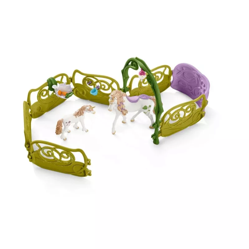 schleich BAYALA Casa das Flores Brilhante com Unicórnios, Lago e Estábulo