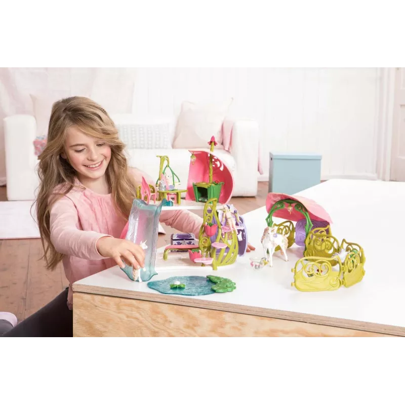 schleich BAYALA Casa das Flores Brilhante com Unicórnios, Lago e Estábulo