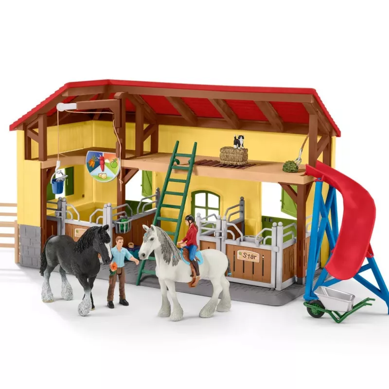 schleich FARM WORLD Estábulo de cavalos, quinta, animais da quinta / brinquedo de quinta, 3 anos, multicolor, plástico