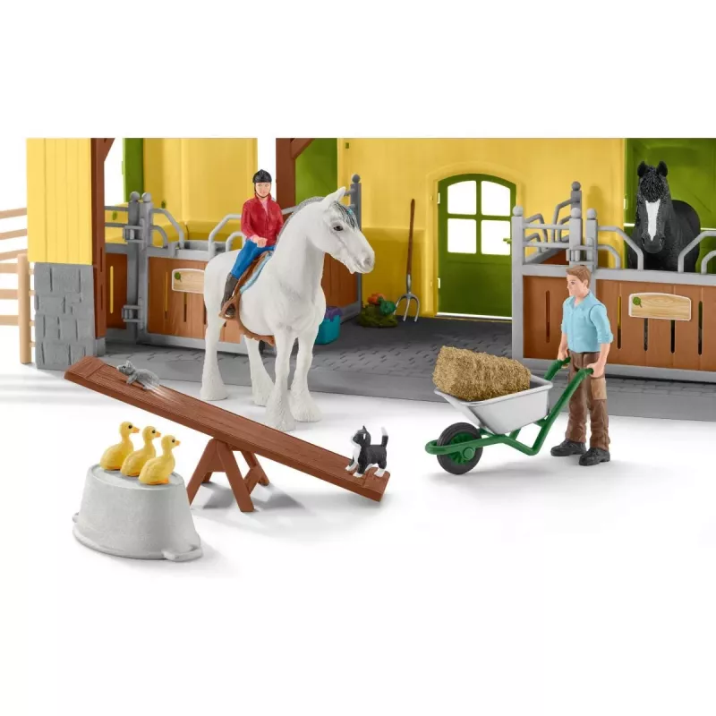 schleich FARM WORLD Estábulo de cavalos, quinta, animais da quinta / brinquedo de quinta, 3 anos, multicolor, plástico