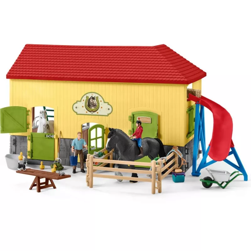 schleich FARM WORLD Estábulo de cavalos, quinta, animais da quinta / brinquedo de quinta, 3 anos, multicolor, plástico