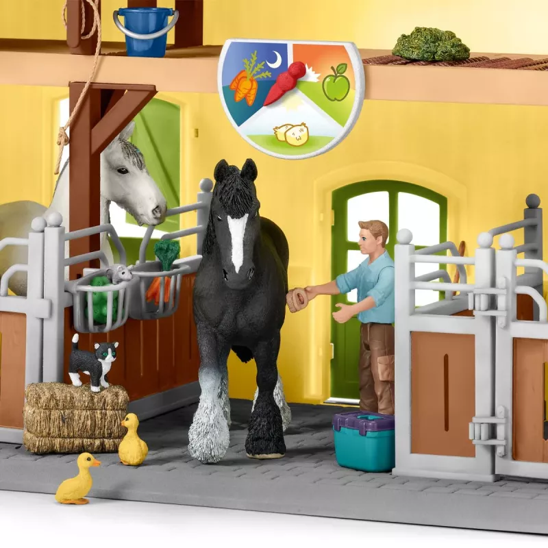 schleich FARM WORLD Estábulo de cavalos, quinta, animais da quinta / brinquedo de quinta, 3 anos, multicolor, plástico