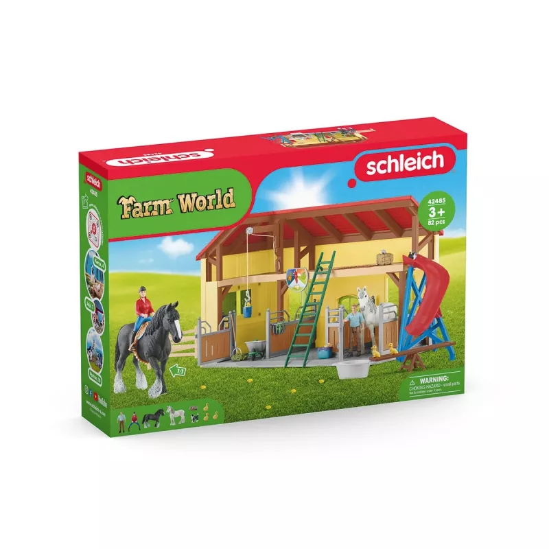 schleich FARM WORLD Estábulo de cavalos, quinta, animais da quinta / brinquedo de quinta, 3 anos, multicolor, plástico