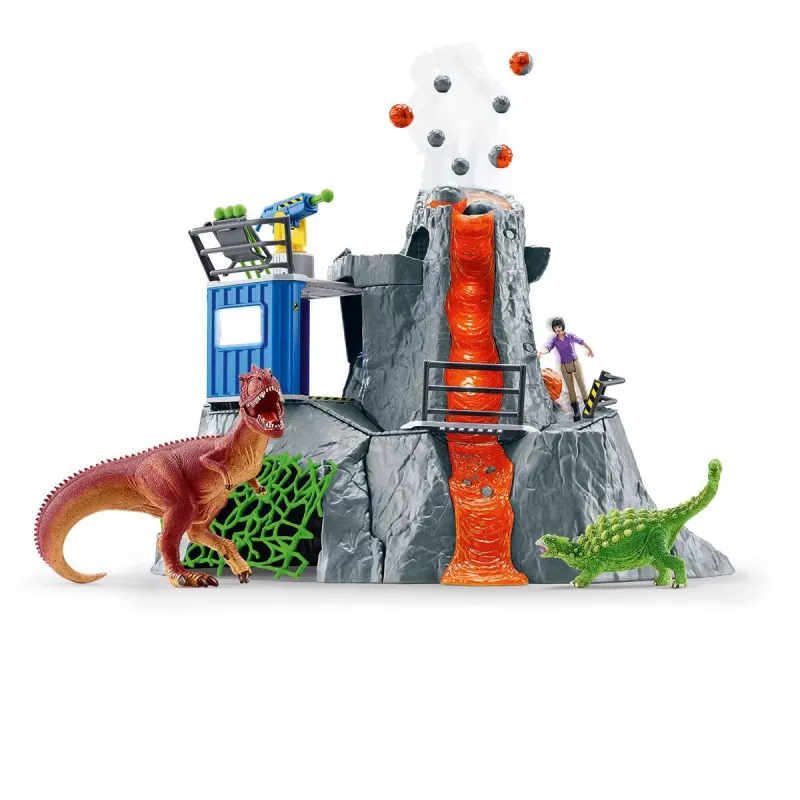 Schleich Dinossauro Acampamento Base de Expedição ao Vulcão multicolor 42564