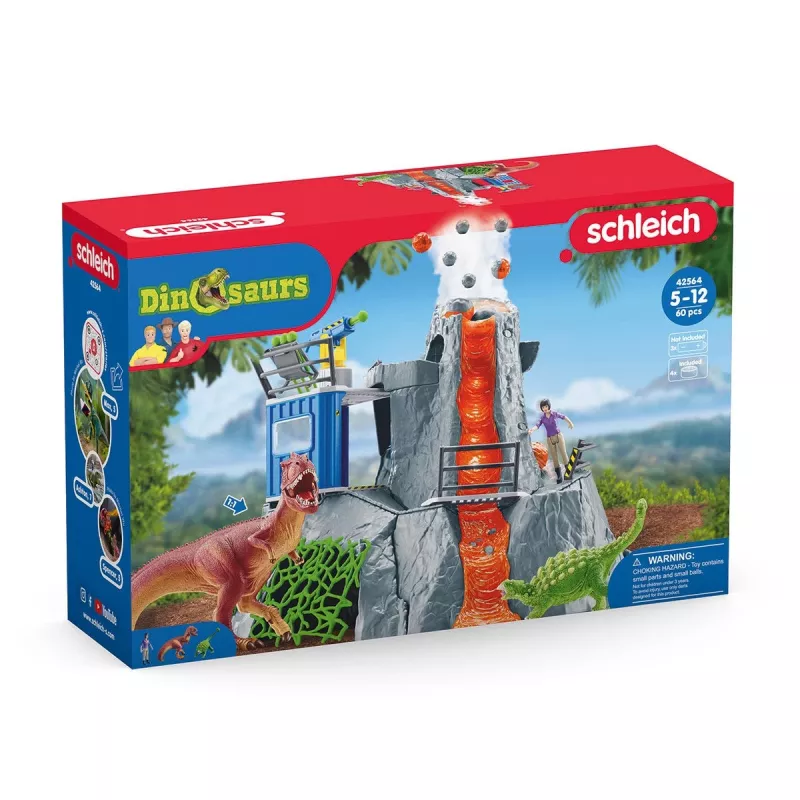 Schleich Dinossauro Acampamento Base de Expedição ao Vulcão multicolor 42564