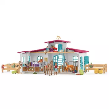 schleich HORSE CLUB Centro Equestre à Beira do Lago, Quinta, Estábulo, Cavalos, 5 ano(s), Multicolor, Plástico