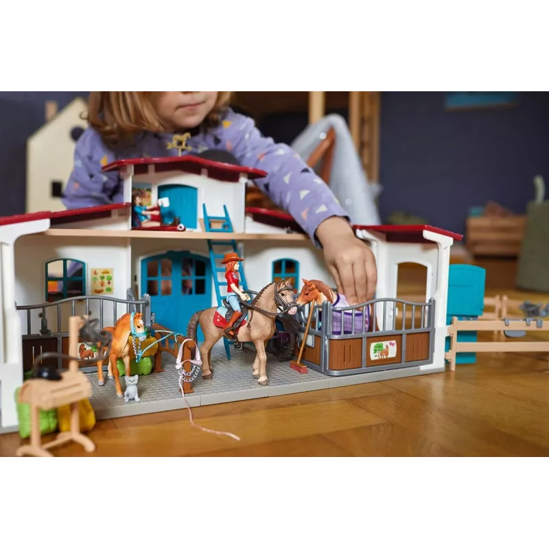 schleich HORSE CLUB Centro Equestre à Beira do Lago, Quinta, Estábulo, Cavalos, 5 ano(s), Multicolor, Plástico
