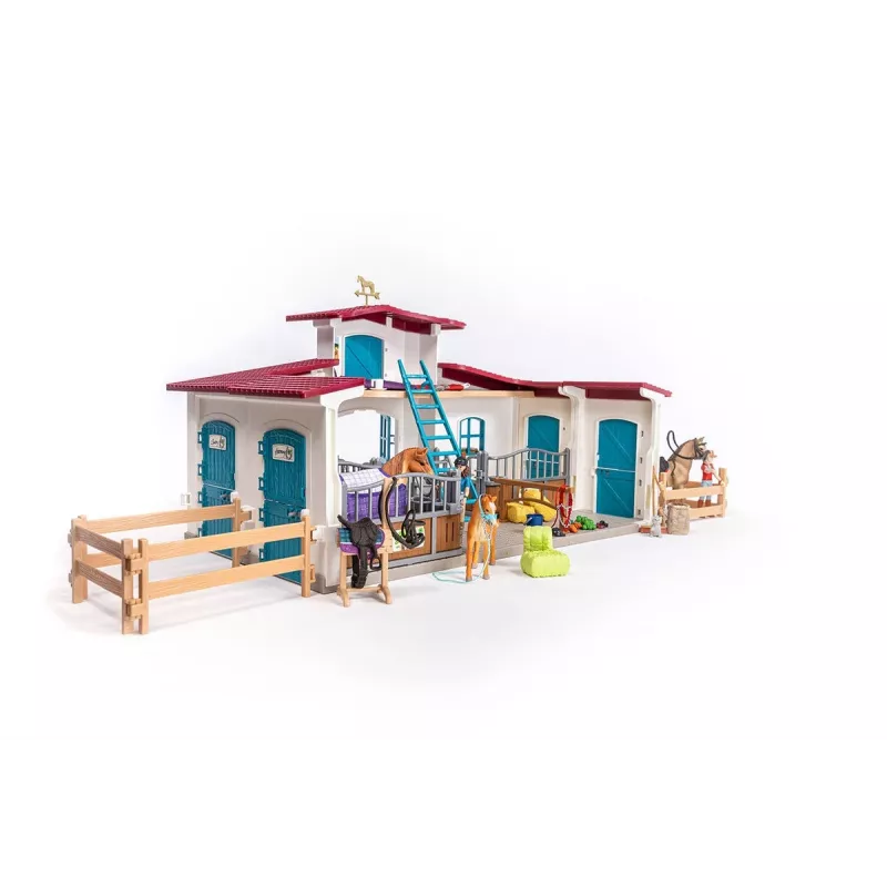 schleich HORSE CLUB Centro Equestre à Beira do Lago, Quinta, Estábulo, Cavalos, 5 ano(s), Multicolor, Plástico