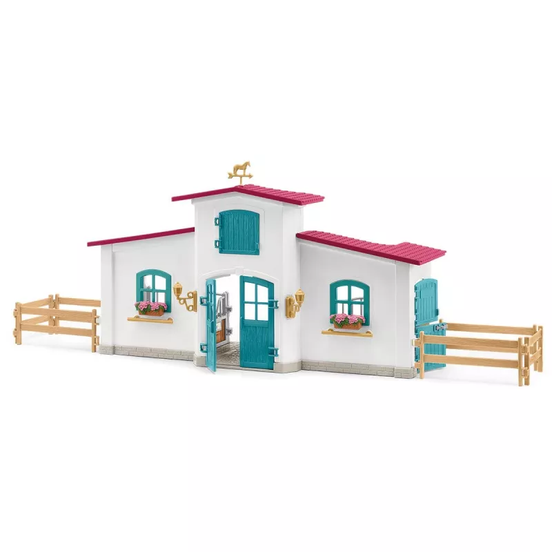 schleich HORSE CLUB Centro Equestre à Beira do Lago, Quinta, Estábulo, Cavalos, 5 ano(s), Multicolor, Plástico