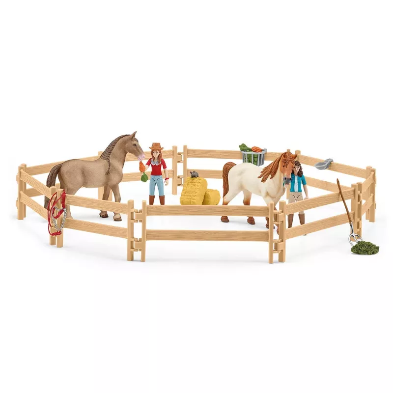 schleich HORSE CLUB Centro Equestre à Beira do Lago, Quinta, Estábulo, Cavalos, 5 ano(s), Multicolor, Plástico