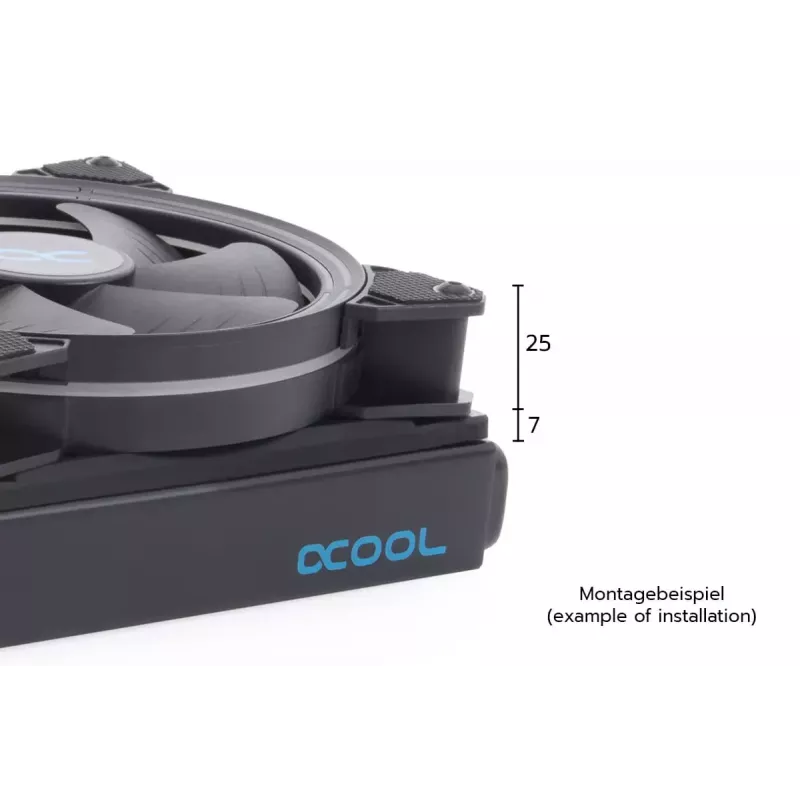 Sistema de refrigeração Alphacool 24831 silicone preto ventoinha 14cm