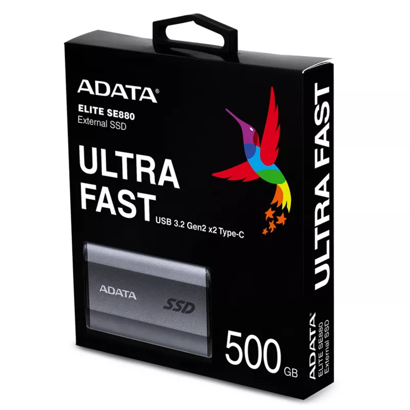 ADATA SE880 500 GB USB Type-C 3.2 Gen 2 (3.1 Gen 2) Wi-Fi cinzento