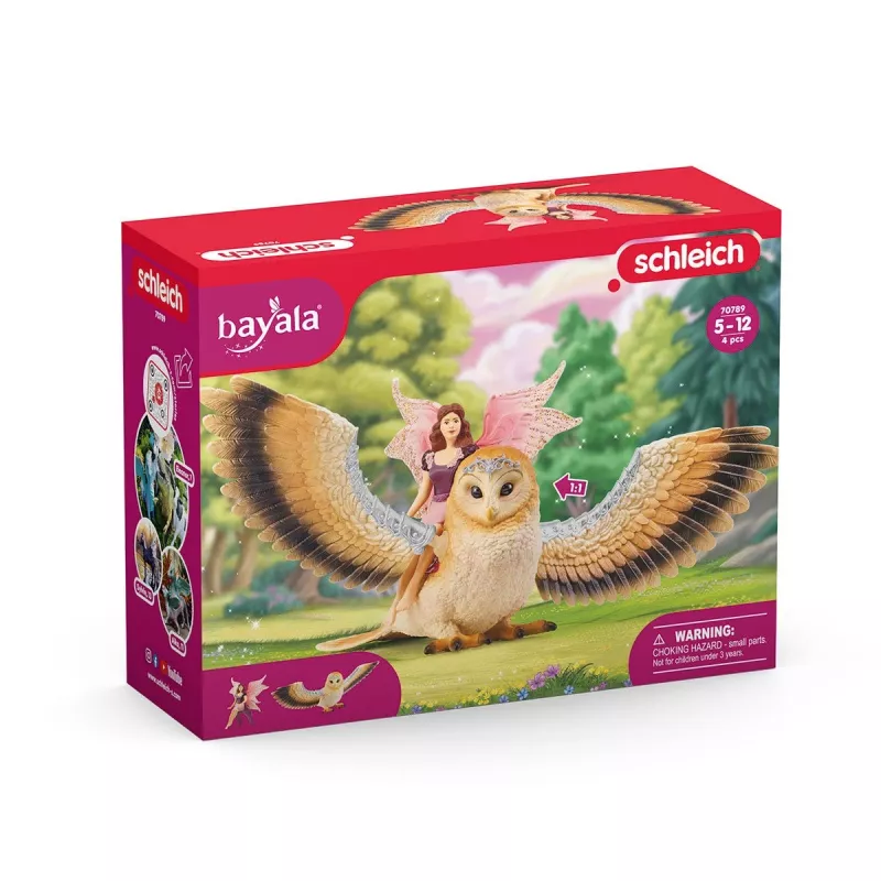schleich BAYALA Fada em voo na coruja Glam, 5 ano(s), Elfos do Sol, Unicórnios & Fadas, multicolor, plástico
