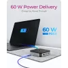 ICY BOX docking station USB4® 7 em 1 com saída de vídeo dupla, com fios, USB4, 60 W, 3,5 mm, 10,100,1000 Mbit/s, antracite