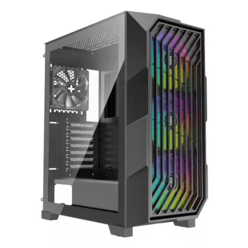 Caixa PC Midi Tower XILENCE Performance A+ BREEZE II — preto, vidro temperado, suporta ATX/Micro‑ATX/Mini‑ITX, 3x140mm frente, 1x120mm traseira