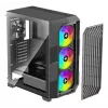 Caixa PC Midi Tower XILENCE Performance A+ BREEZE II — preto, vidro temperado, suporta ATX/Micro‑ATX/Mini‑ITX, 3x140mm frente, 1x120mm traseira