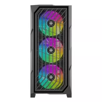 Caixa PC Midi Tower XILENCE Performance A+ BREEZE II — preto, vidro temperado, suporta ATX/Micro‑ATX/Mini‑ITX, 3x140mm frente, 1x120mm traseira