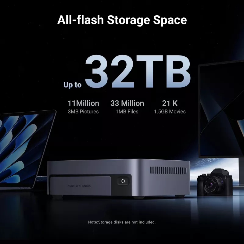 Ugreen DXP480T Plus NAS Desktop Intel® Core™ i5 8 GB DDR5 cinzento
