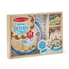 Melissa & Doug Bolo de festa de aniversário – alimentos de brincar em madeira com decorações de mistura e 7 velas