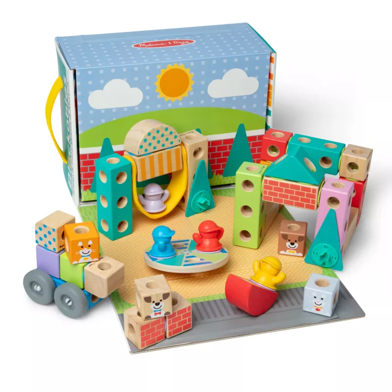 Melissa & Doug MDT BBN Blockables Town Pyst GML, 2 ano(s), 73 unid., plástico, madeira