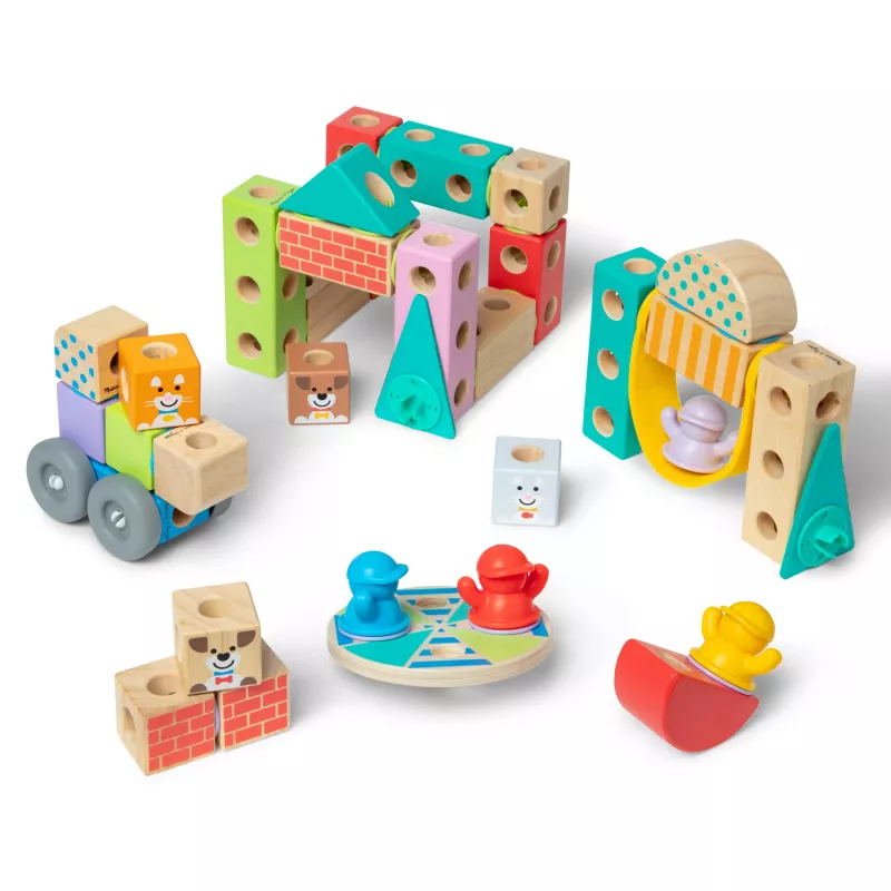 Melissa & Doug MDT BBN Blockables Town Pyst GML, 2 ano(s), 73 unid., plástico, madeira