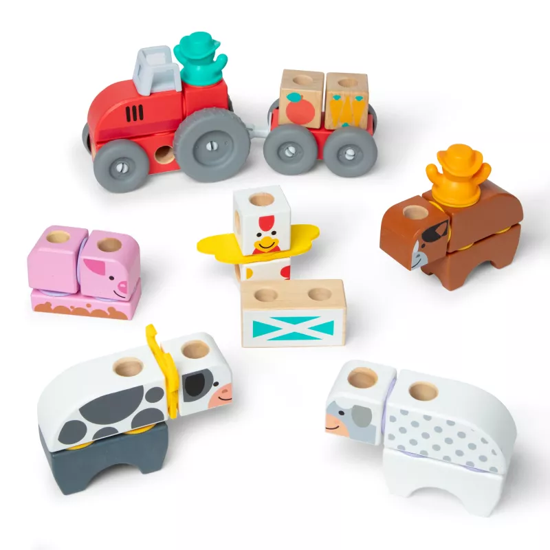 Melissa & Doug MDT BBN Blockables Farm GML, 2 ano(s), 56 unid., plástico, madeira