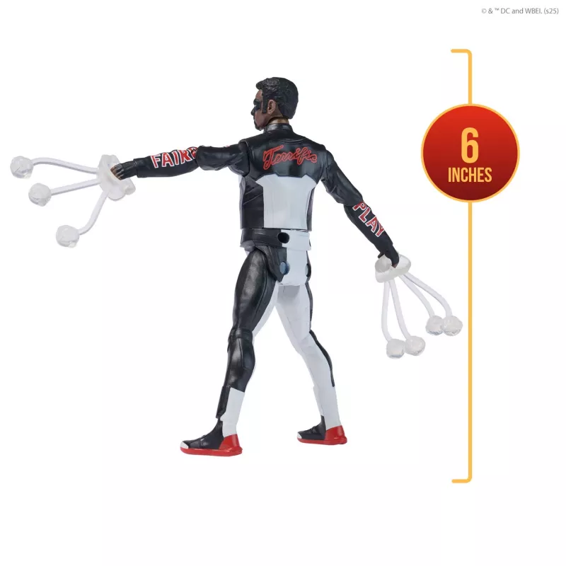DC Comics, SUPERMAN, Mr. Terrific, Figura de ação Epic Strike, 15 cm de altura, design autêntico do filme, inclui 2 acessórios, brinquedo para rapazes e raparigas a partir dos 4 anos