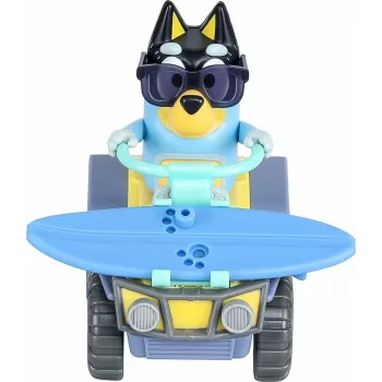 Moose Toys Bluey S9 Conjunto de figura e veículo Quad de praia com Bandit