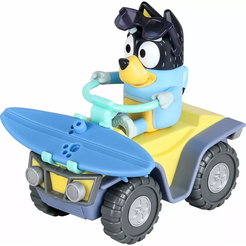 Moose Toys Bluey S9 Conjunto de figura e veículo Quad de praia com Bandit