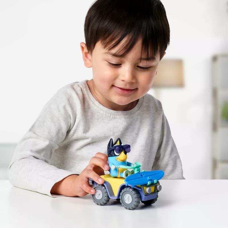 Moose Toys Bluey S9 Conjunto de figura e veículo Quad de praia com Bandit