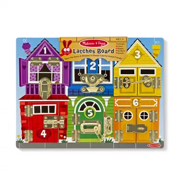 Melissa & Doug MDT MSK Latches Board Display GML, 3 ano(s), Madeira, Multicolor