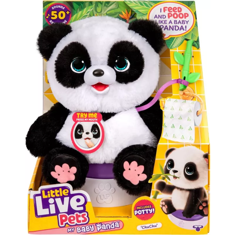 Moose Toys Little Live Pets My Baby Panda Chuchu, Panda de Brincar, 4 Anos, Interativo, Com Som, AA