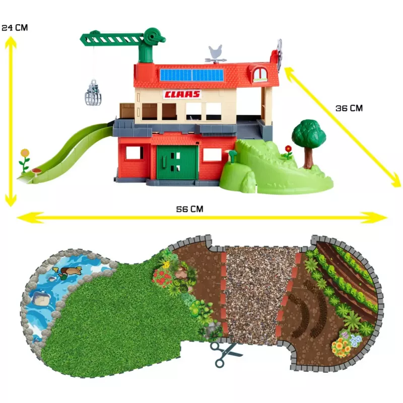 Conjunto de Brincar Simba‑Dickie Majorette CLAAS Farm Playset — Edifício de Brincar, Conjunto Temático de Quinta