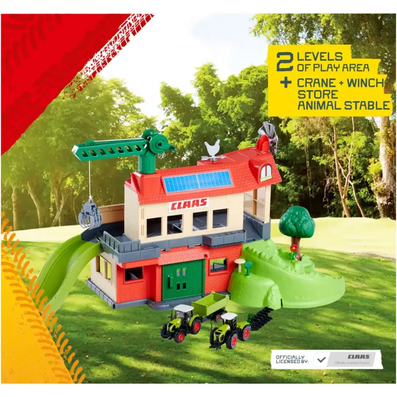 Conjunto de Brincar Simba‑Dickie Majorette CLAAS Farm Playset — Edifício de Brincar, Conjunto Temático de Quinta