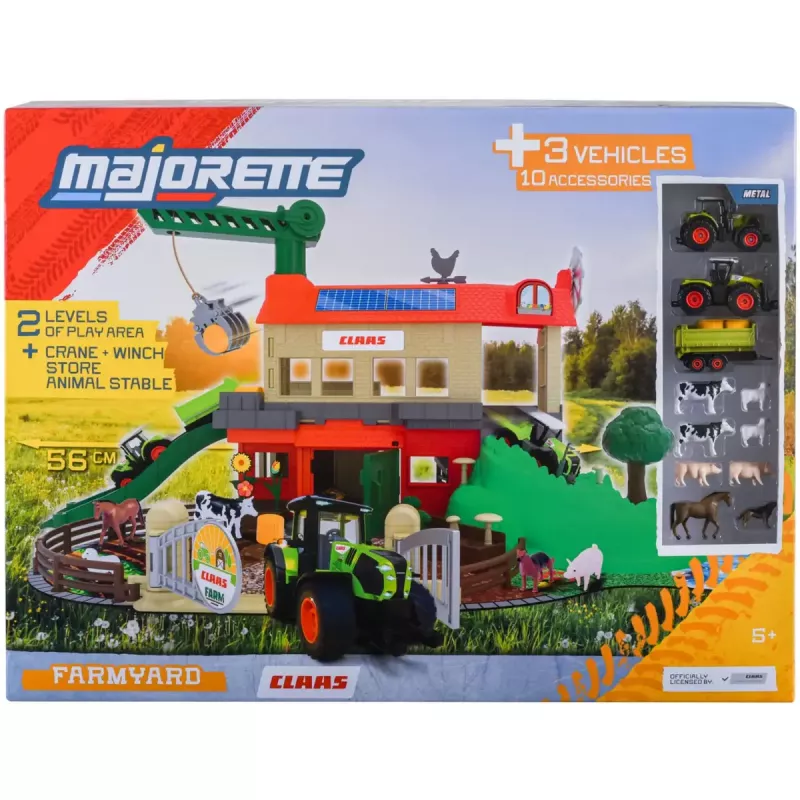 Conjunto de Brincar Simba‑Dickie Majorette CLAAS Farm Playset — Edifício de Brincar, Conjunto Temático de Quinta