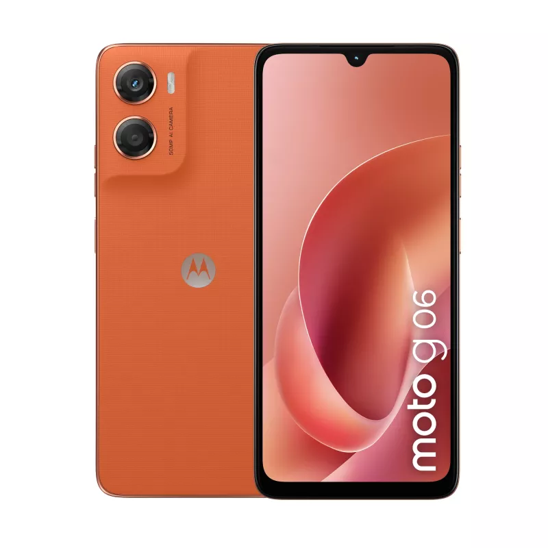 Motorola moto g06 XT2535-14 smartphone, 6,88 polegadas (17,48 cm), MediaTek Helio G81-Extreme, 4 GB RAM, 256 GB, 50 MP, Android, laranja Arabesque
