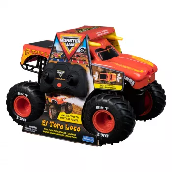 Monster Jam, El Toro Loco Monster Truck RC com efeitos de fumo Atomizer, escala 1:15, brinquedo para rapazes e raparigas a partir dos 3 anos