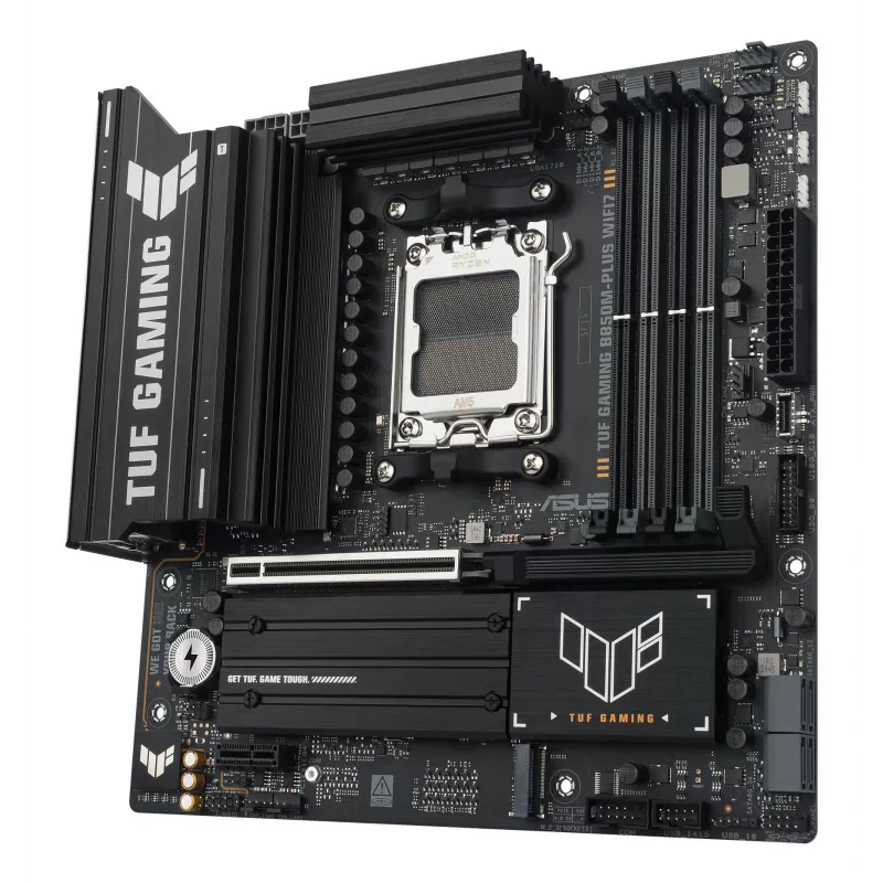 Placa-mãe ASUS TUF GAMING B850M-PLUS WIFI7 micro ATX, AMD B850, Socket AM5, DDR5, 4 DIMM, 256GB, Wi‑Fi 7, 2,5Gb LAN