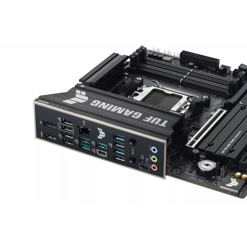 Placa-mãe ASUS TUF GAMING B850M-PLUS WIFI7 micro ATX, AMD B850, Socket AM5, DDR5, 4 DIMM, 256GB, Wi‑Fi 7, 2,5Gb LAN